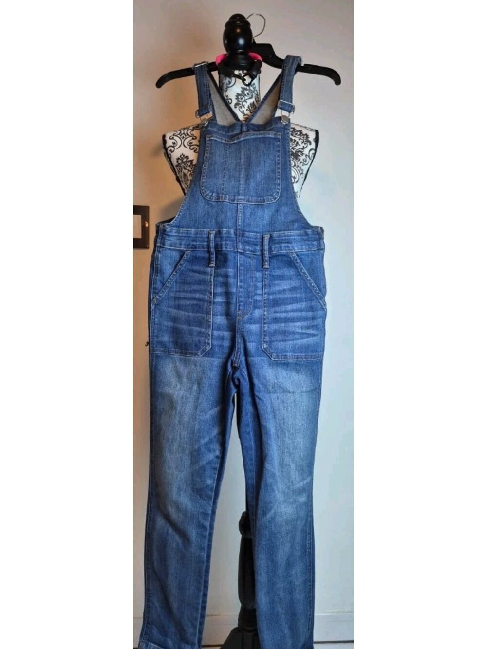 Madewell Women Medium Wash Denim Overalls Slim Straight Leg Size Med Boho